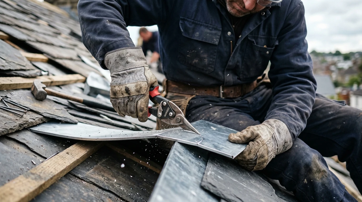 Façonnage du zinc sur chantier